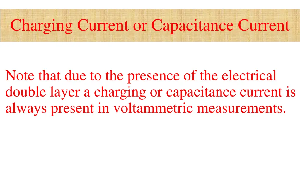 charging current or capacitance current