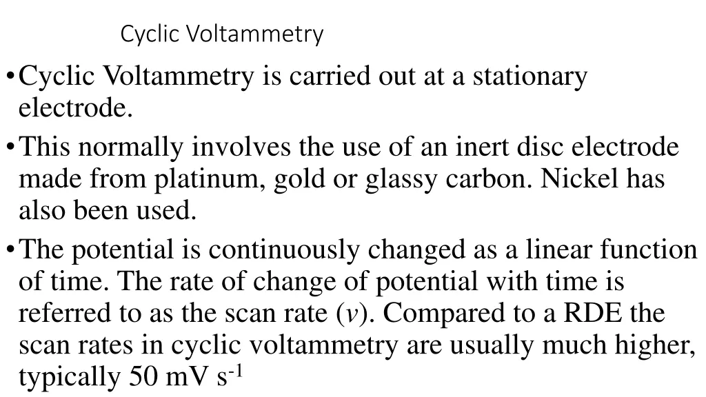 cyclic voltammetry