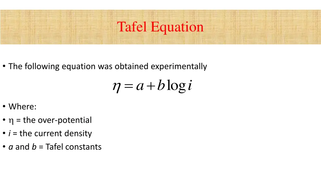 tafel equation 3