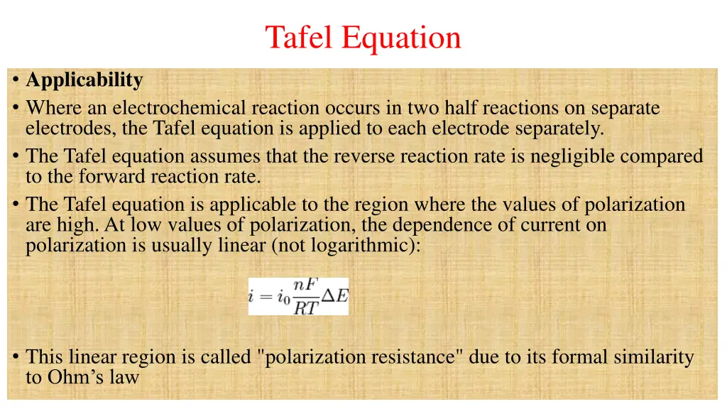 tafel equation 4