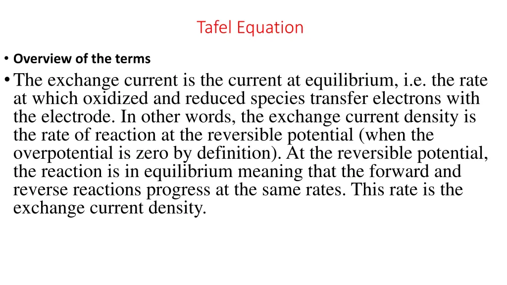 tafel equation 5