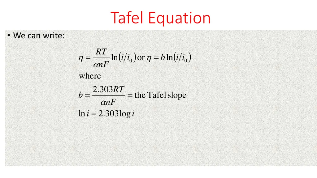 tafel equation 8