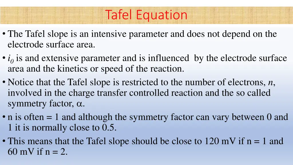 tafel equation
