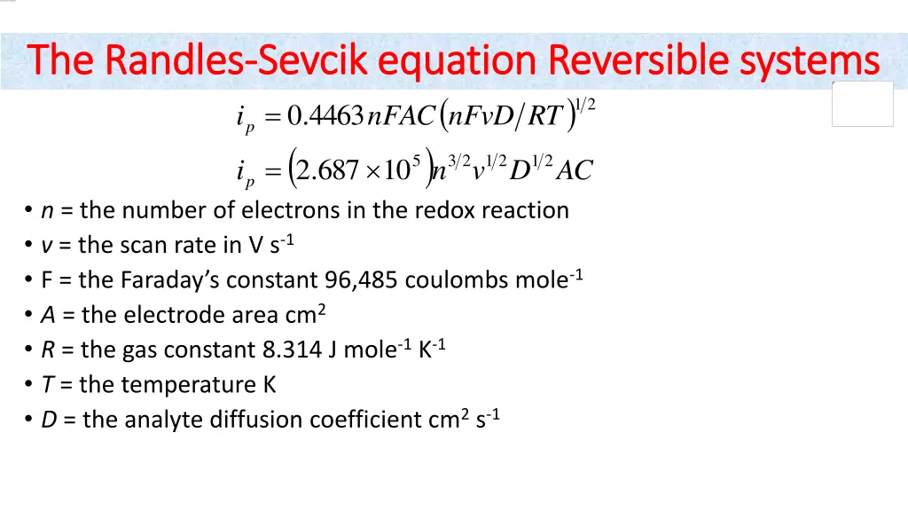 the the randles randles sevcik