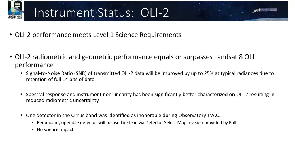 instrument status oli 2