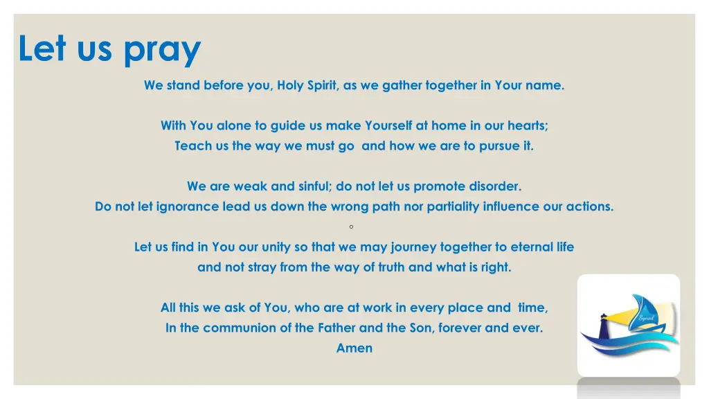 let us pray