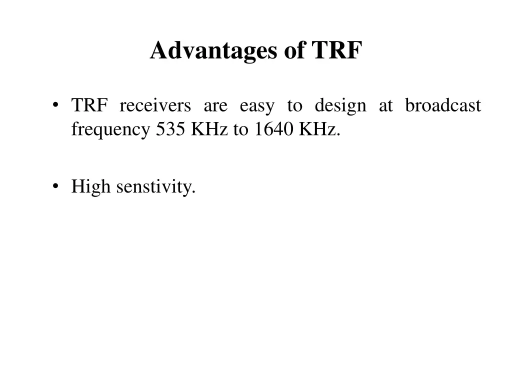 advantages of trf