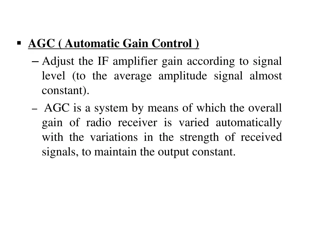 agc automatic gain control adjust