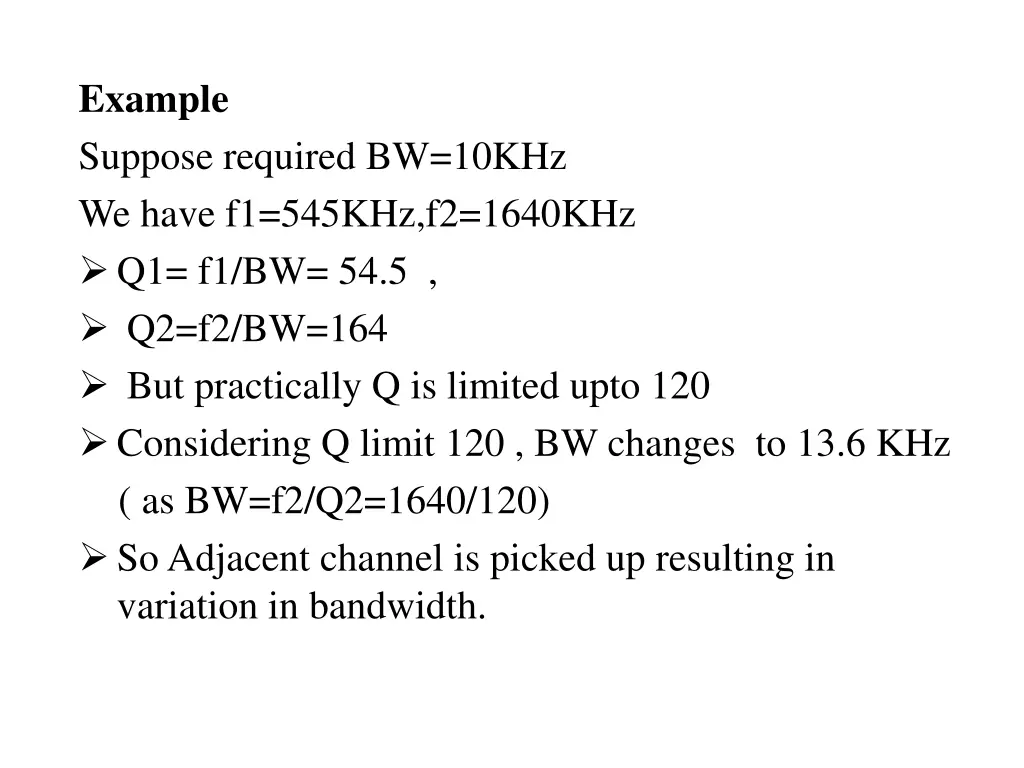 example suppose required bw 10khz we have