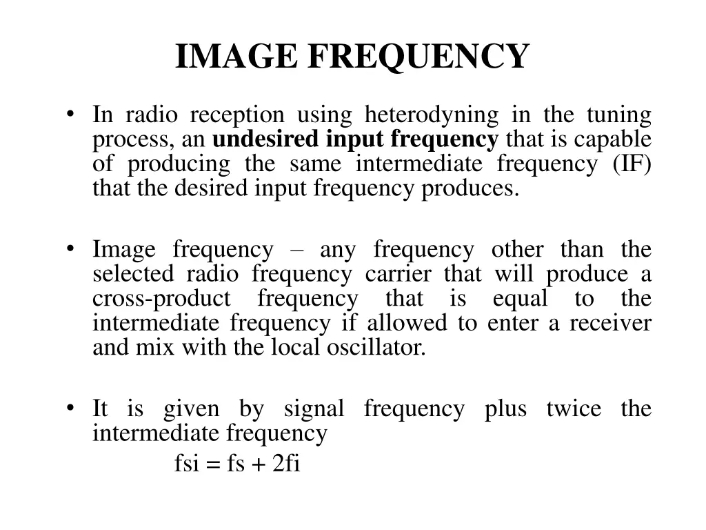 image frequency