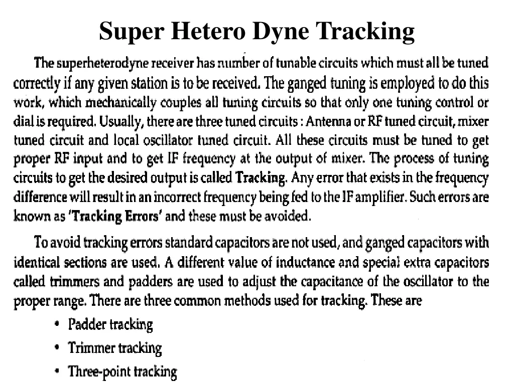 super hetero dyne tracking