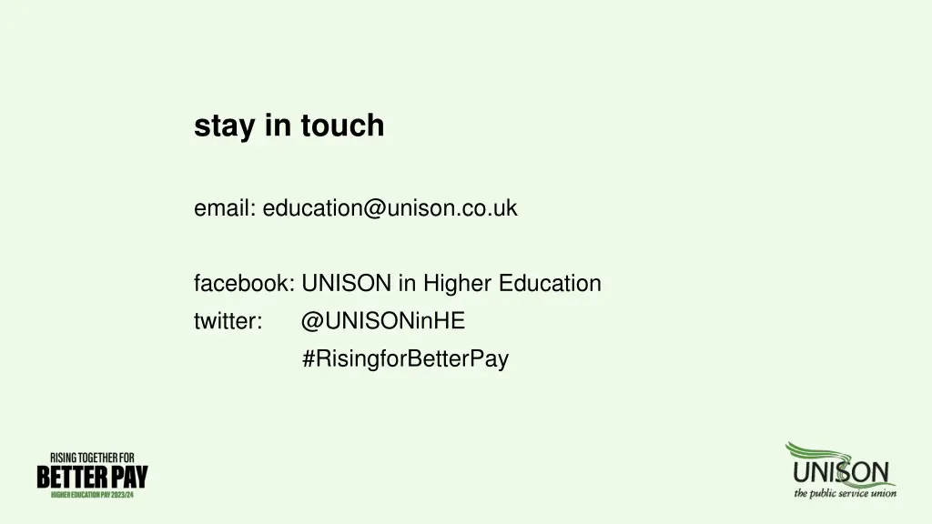 stay in touch
