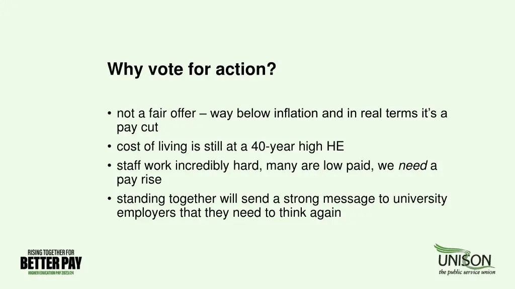 why vote for action
