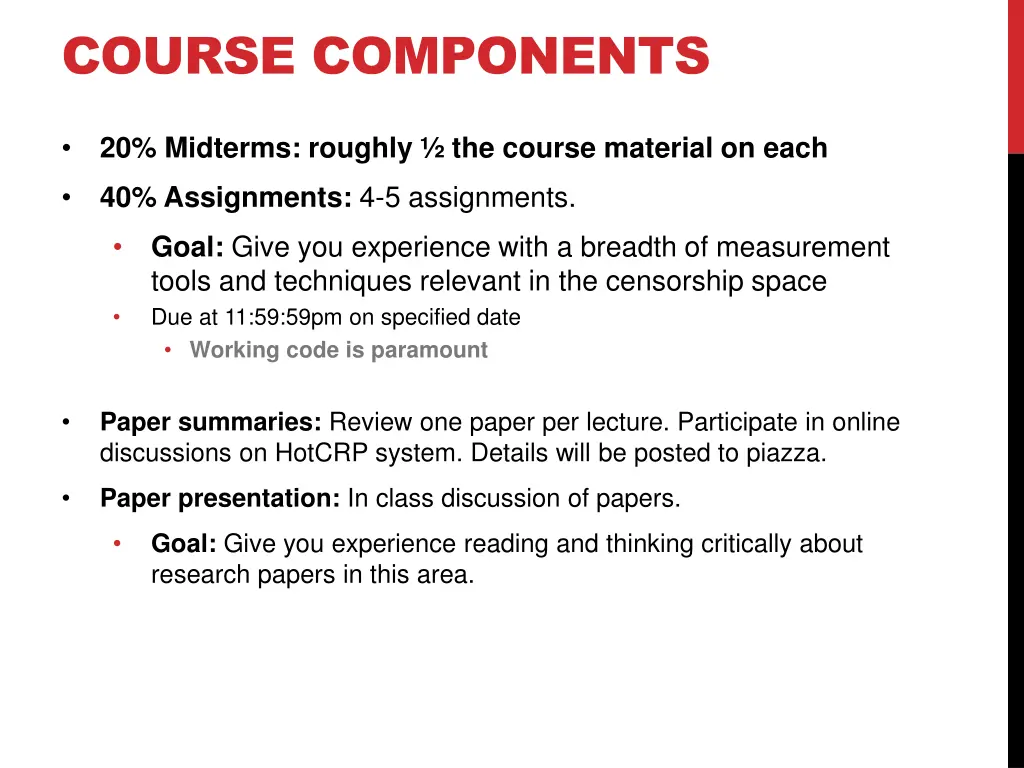 course components 1