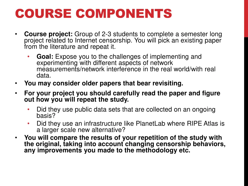 course components