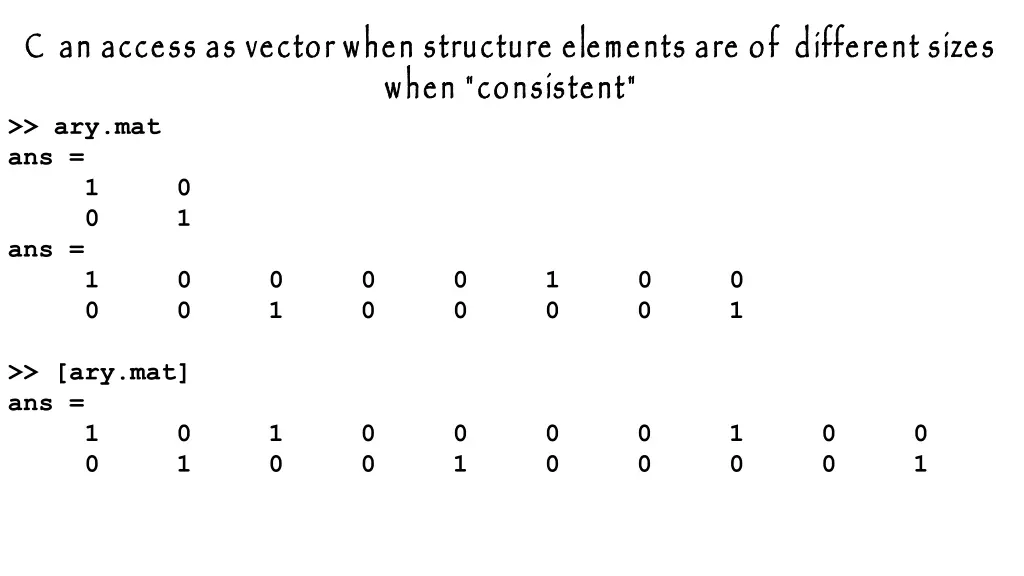 c an access as vector when structure elements
