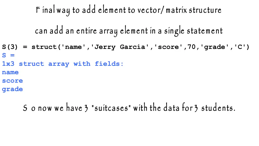 f inal way to add element to vector matrix