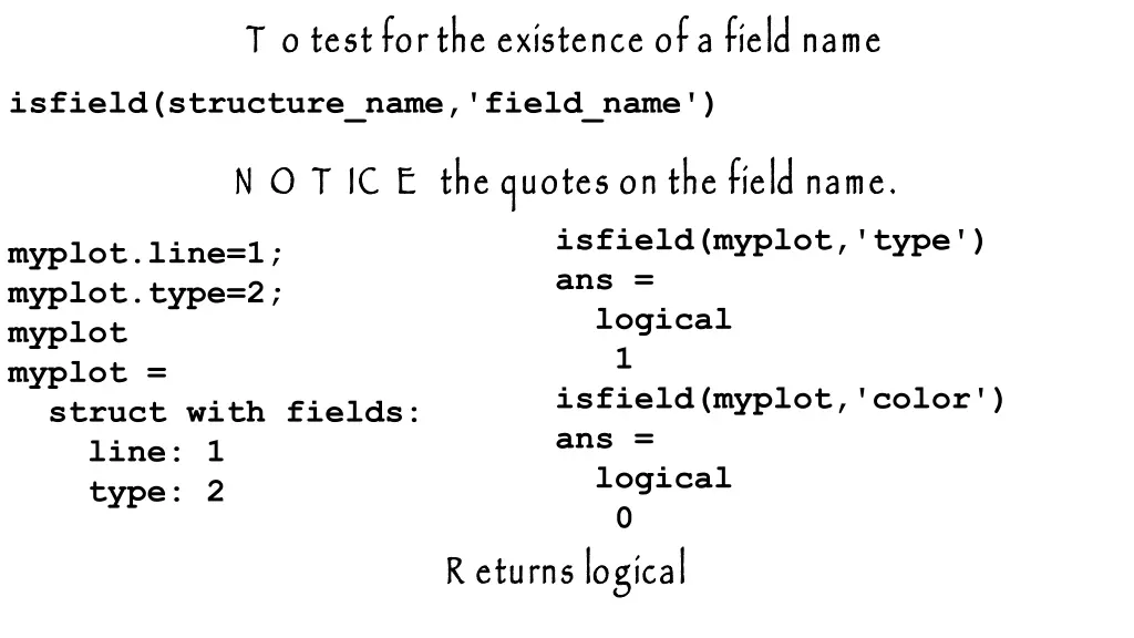 t o test for the existence of a field name