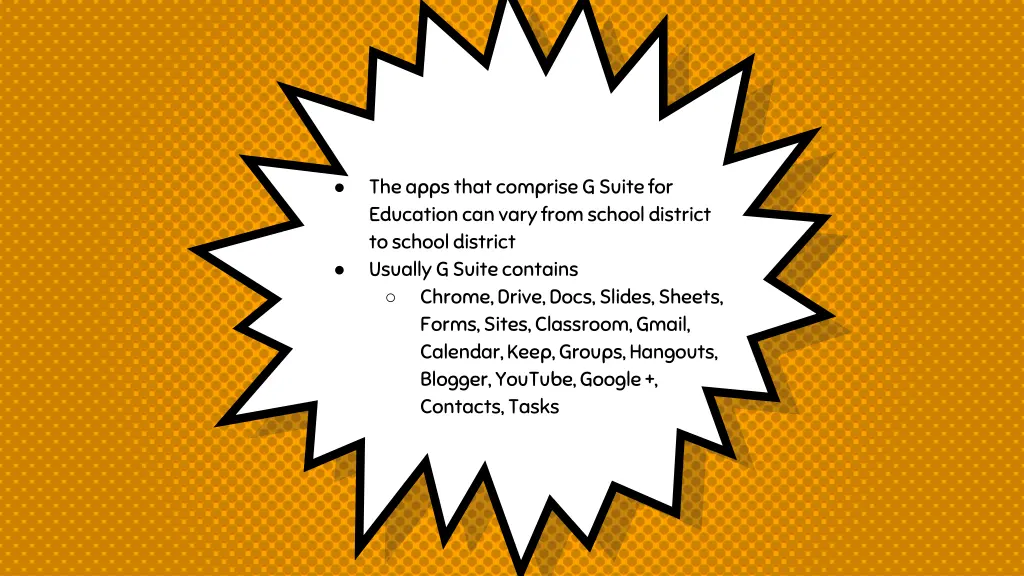 the apps that comprise g suite for education