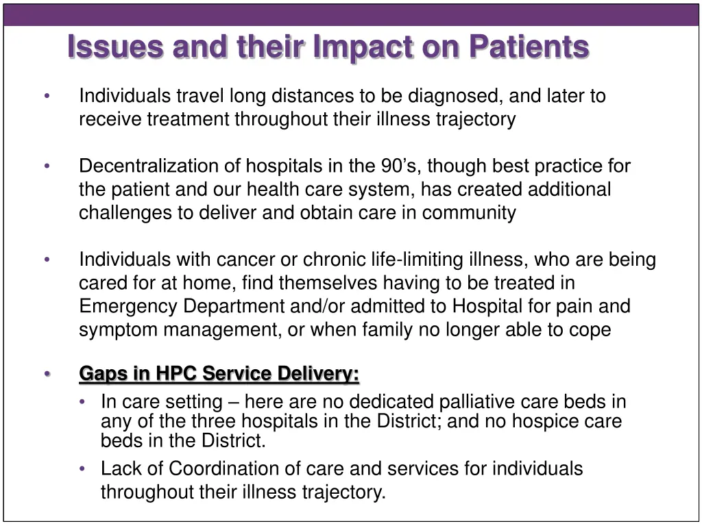 issues and their impact on patients