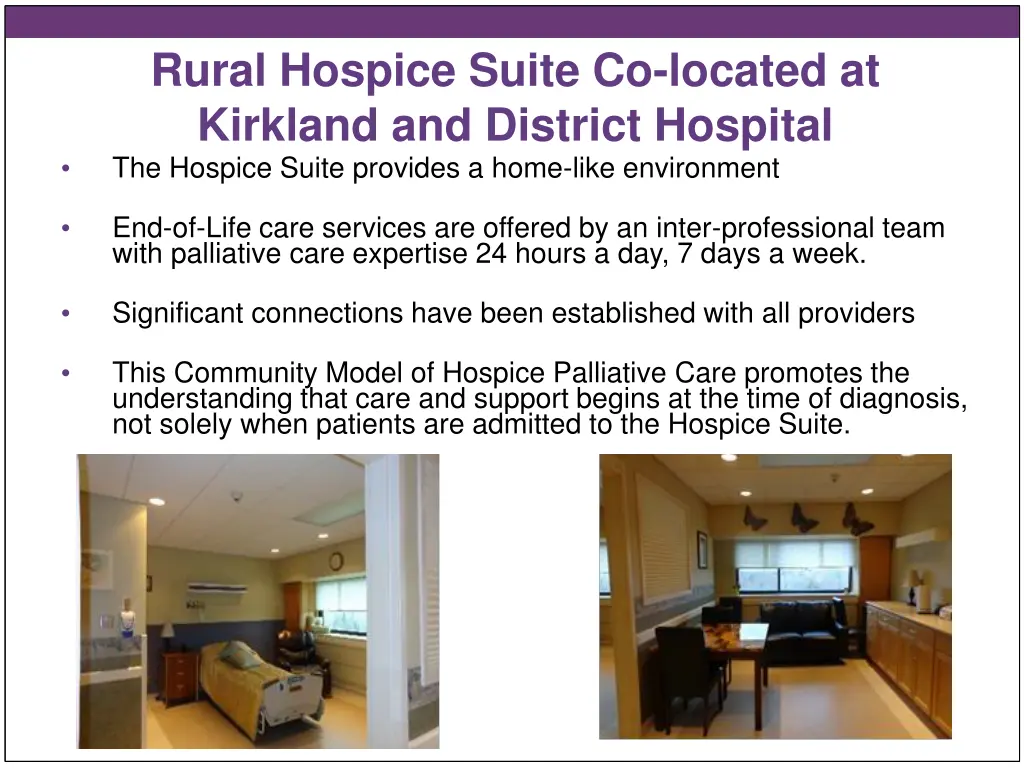 rural hospice suite co located at kirkland