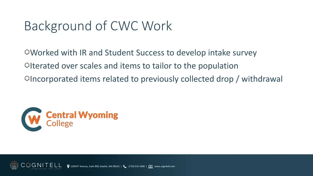 background of cwc work