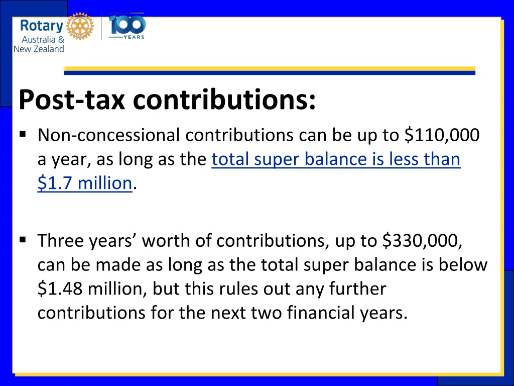 post tax contributions non concessional