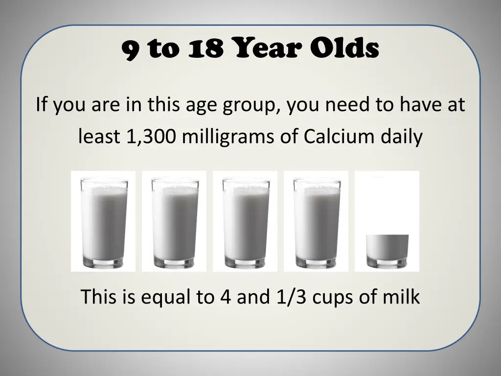 9 to 18 year olds