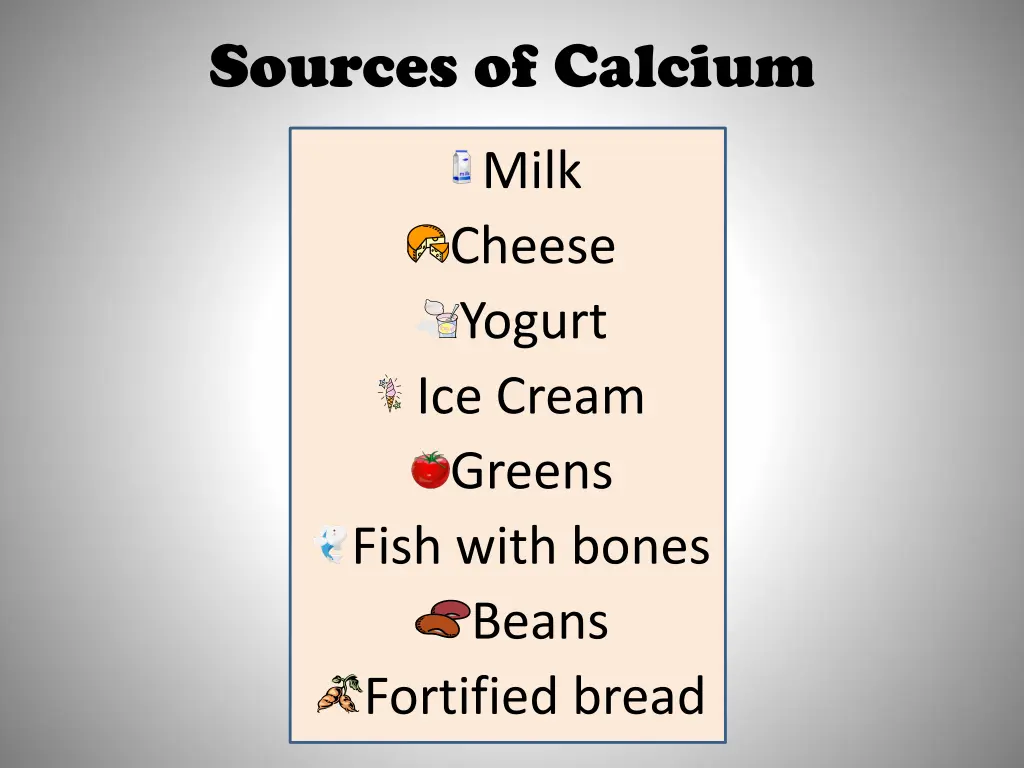 sources of calcium