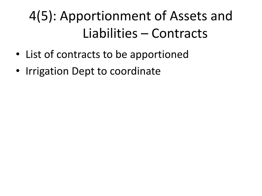 4 5 apportionment of assets and liabilities