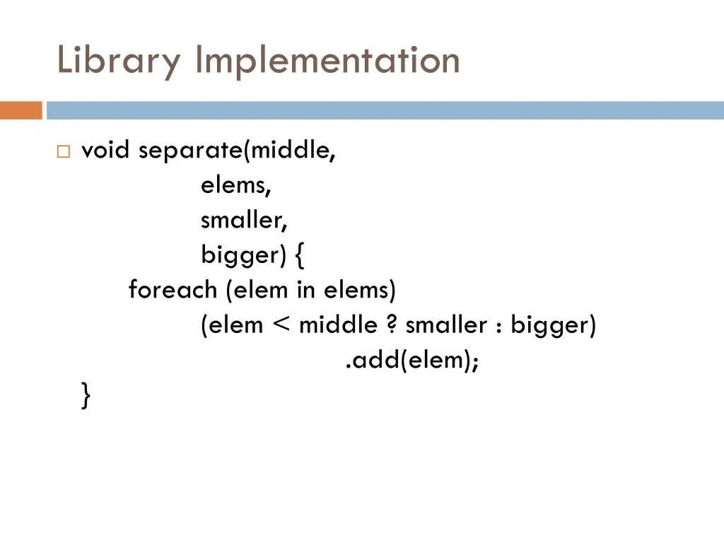 library implementation