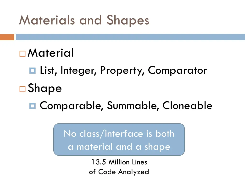 materials and shapes