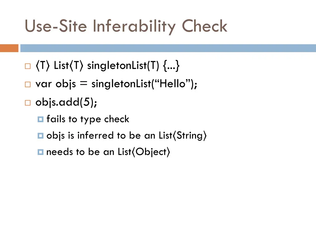 use site inferability check