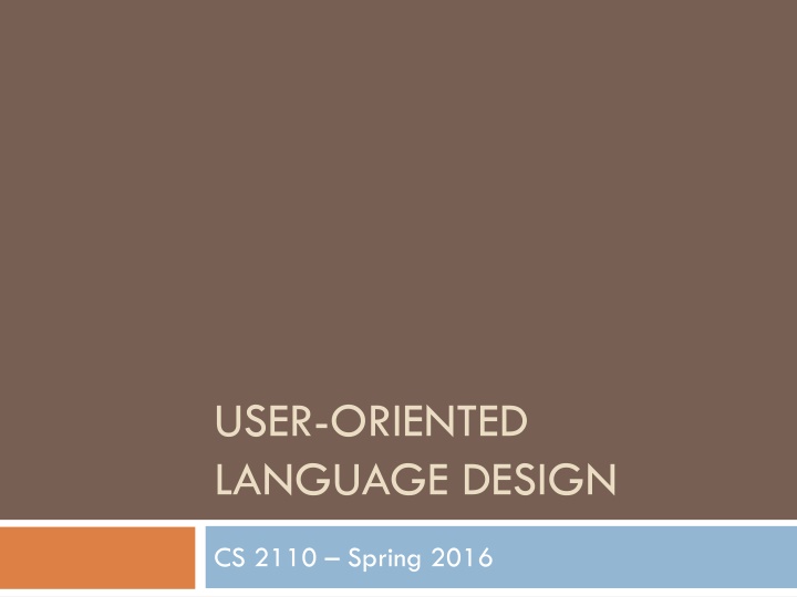 user oriented language design