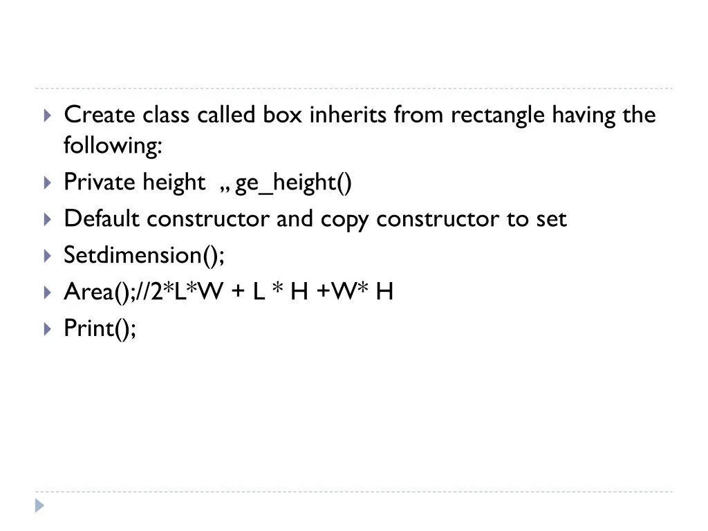 create class called box inherits from rectangle