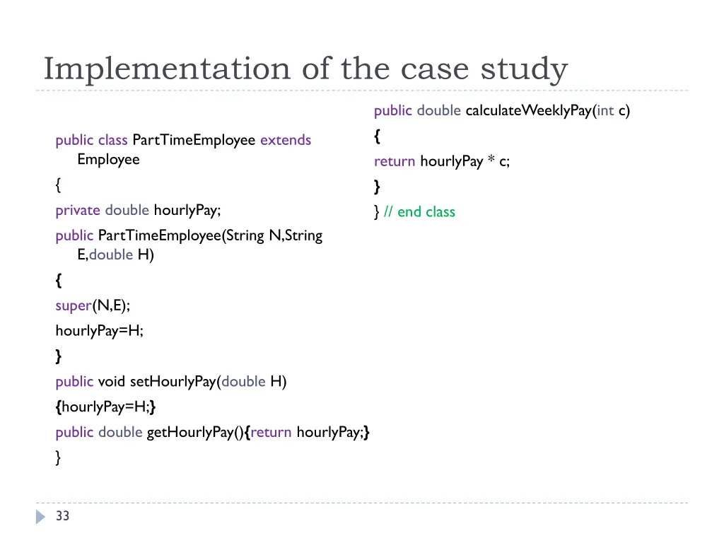 implementation of the case study 1