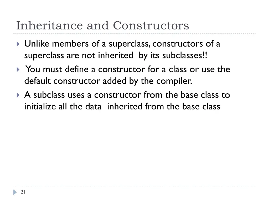 inheritance and constructors