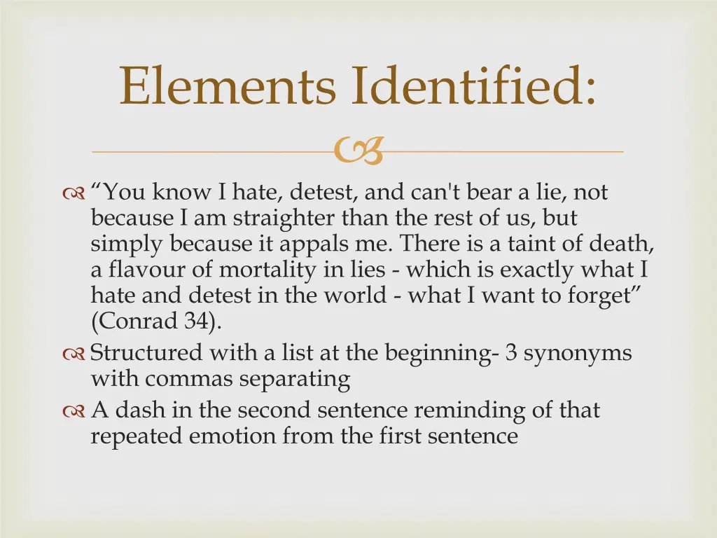 elements identified
