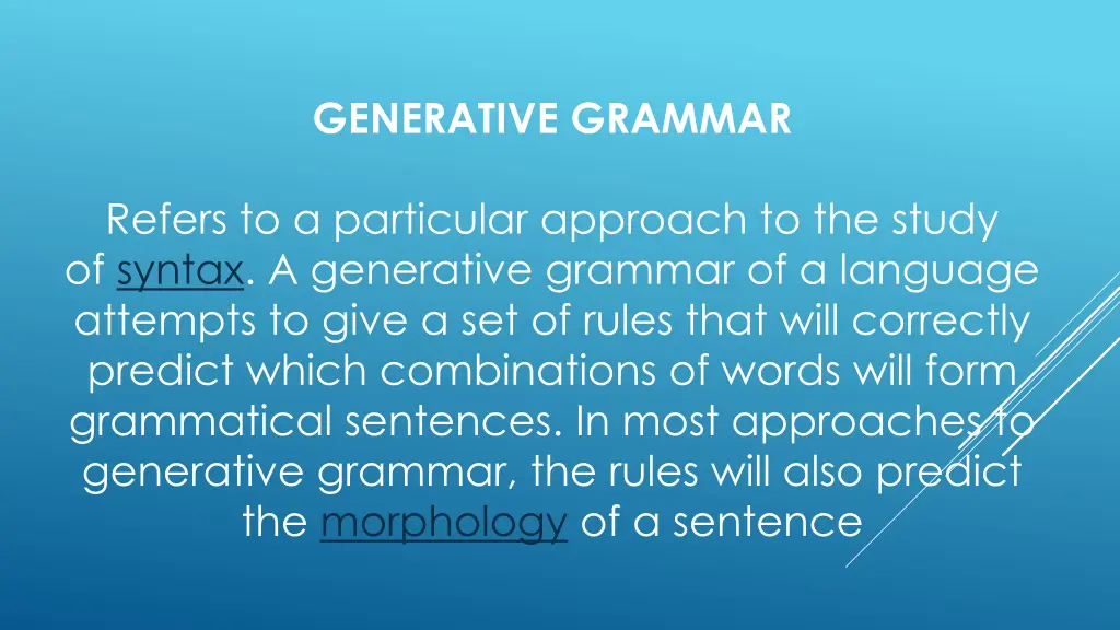 generative grammar 1