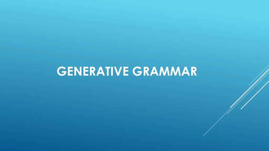 generative grammar