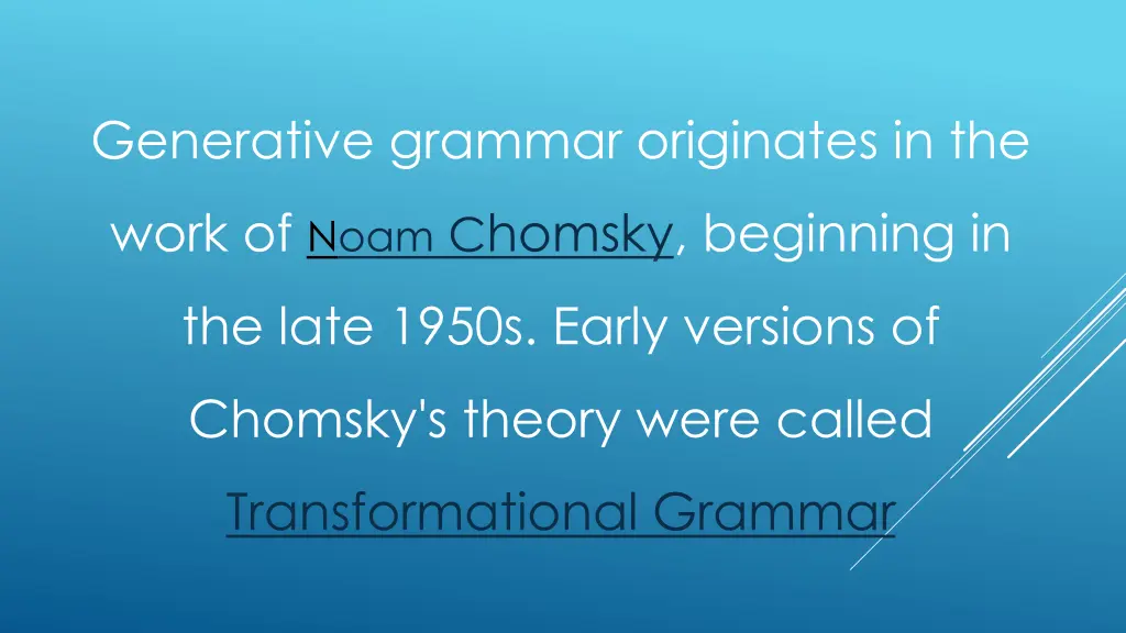 generative grammar originates in the