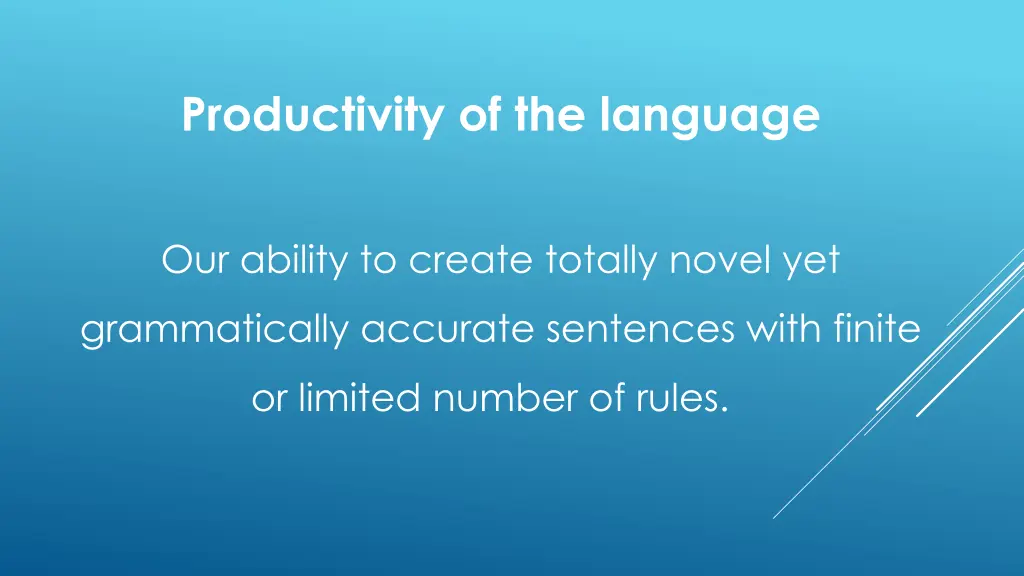 productivity of the language