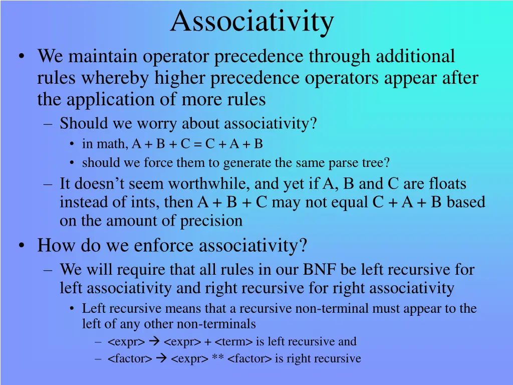 associativity