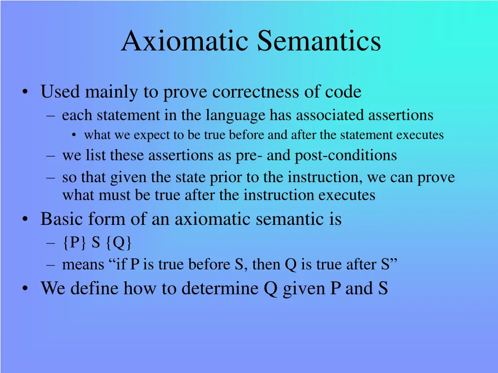 axiomatic semantics