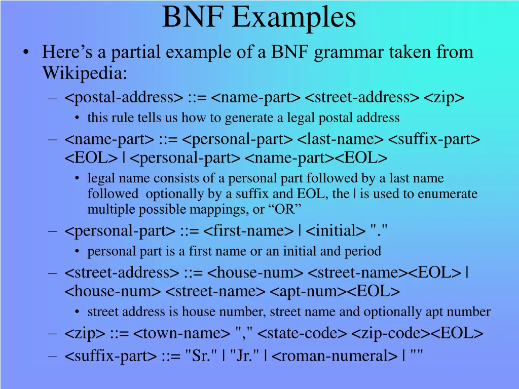 bnf examples
