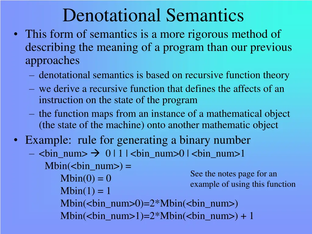 denotational semantics this form of semantics