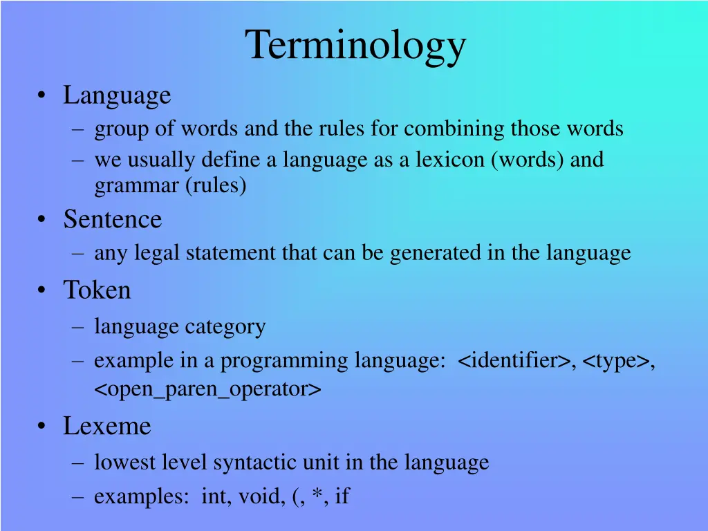 terminology