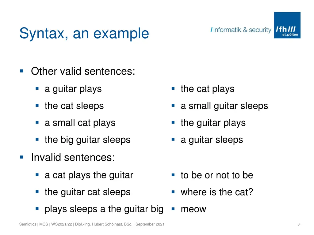 syntax an example 3