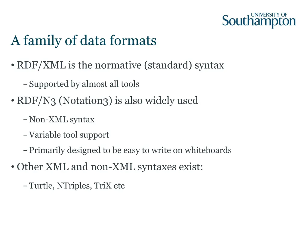a family of data formats