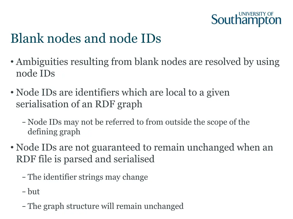 blank nodes and node ids